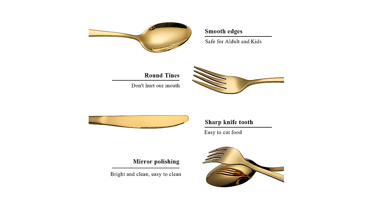 Berglander 20-Piece Gold Flatware Set - Elegant & Durable