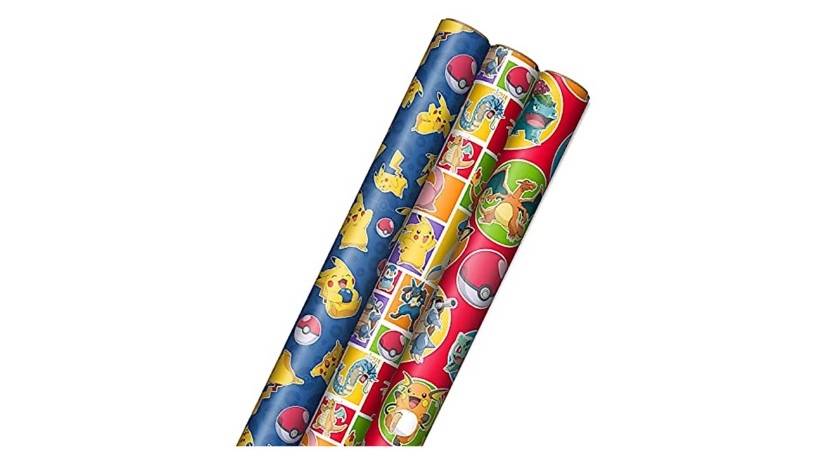 Hallmark Pokémon Wrapping Paper Rolls - Pikachu, Charmander, Bulbasaur Gift Wrap - View #6