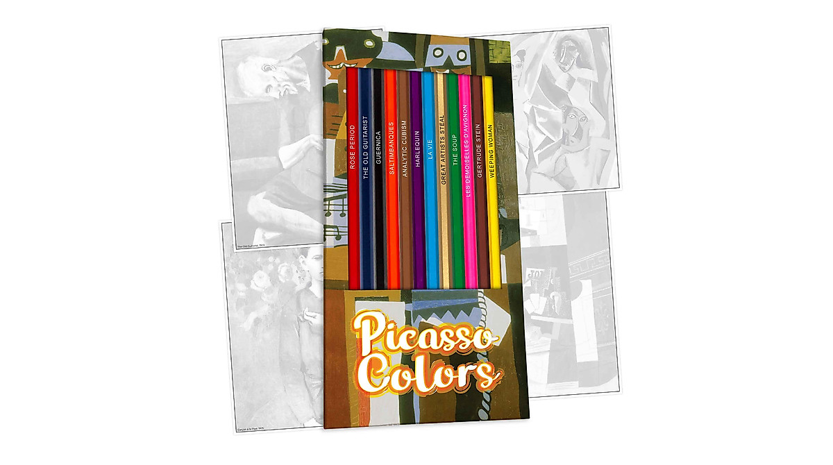 Picasso Themed Colored Pencils & Coloring Pages Gift Set | Art Lover's ...