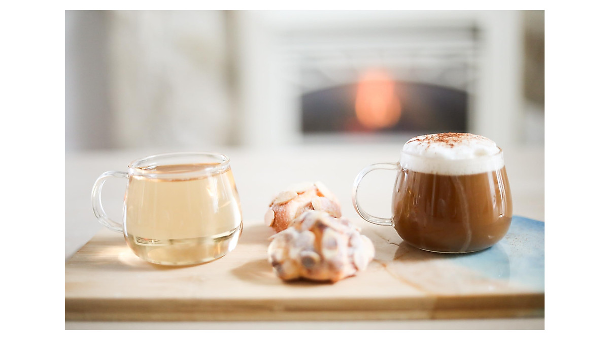 Teabloom Premium Borosilicate Glass Tea Cups - 7 oz Set of 2