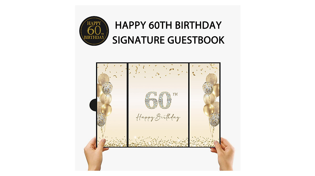 3pcs 60th Birthday Decorations Boxes For Men Women, Black Gold Happy 60 Birth
