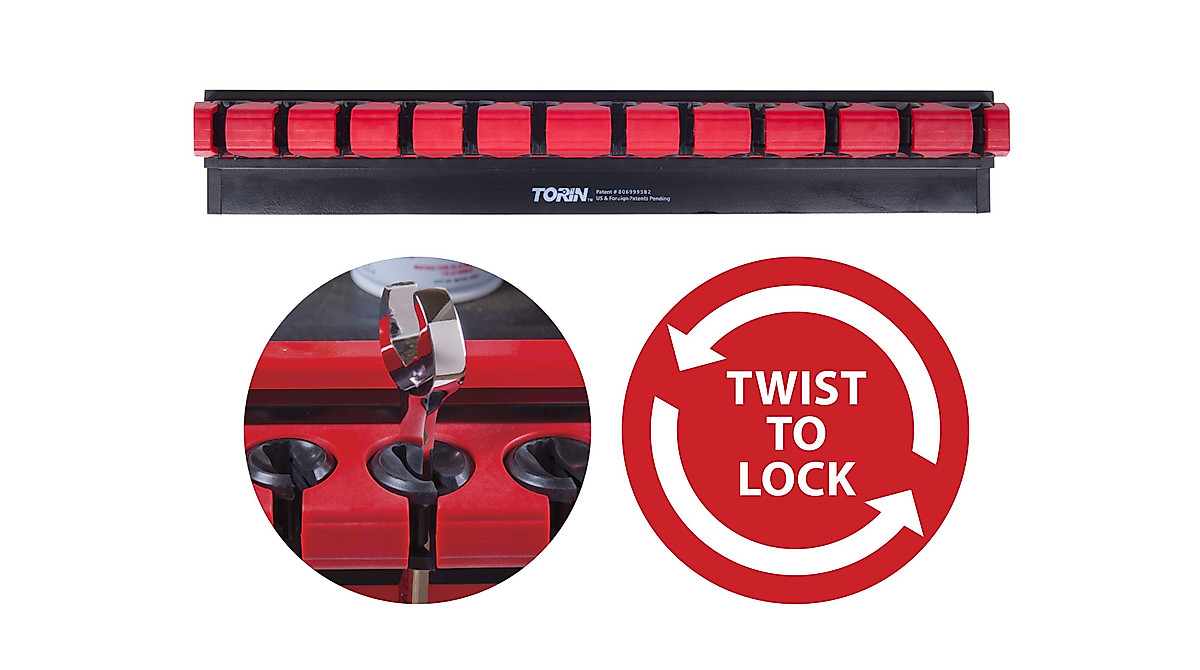 BIG RED Torin Tool Storage Organizer with Magnetic Lock-A-Wrench Rack