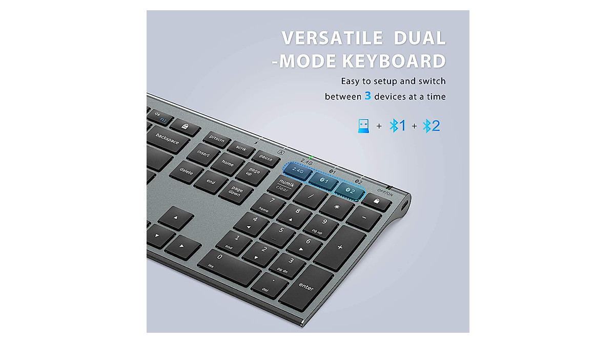 iClever DK03 Dual-Mode Wireless Keyboard & Mouse Combo