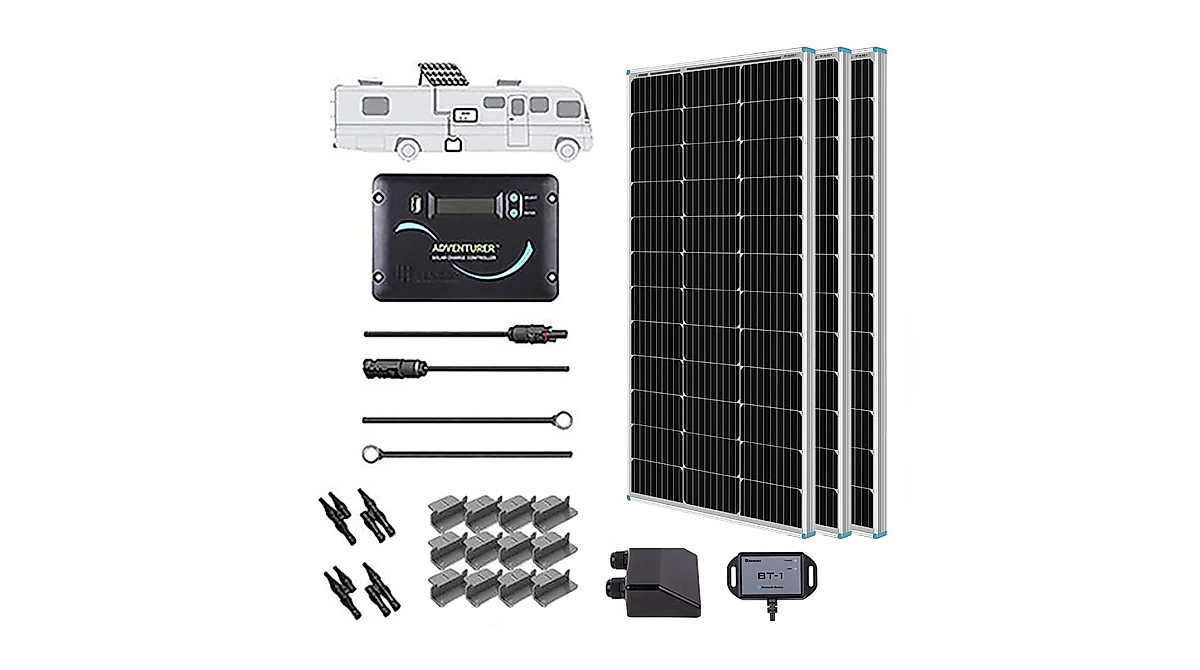 Renogy 300W Monocrystalline Solar RV Kit + 2000W Pure Sine Wave Inverter