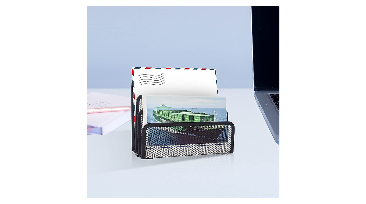 Desk Mail Organizer - Durable Metal Mesh Letter Sorter for Office