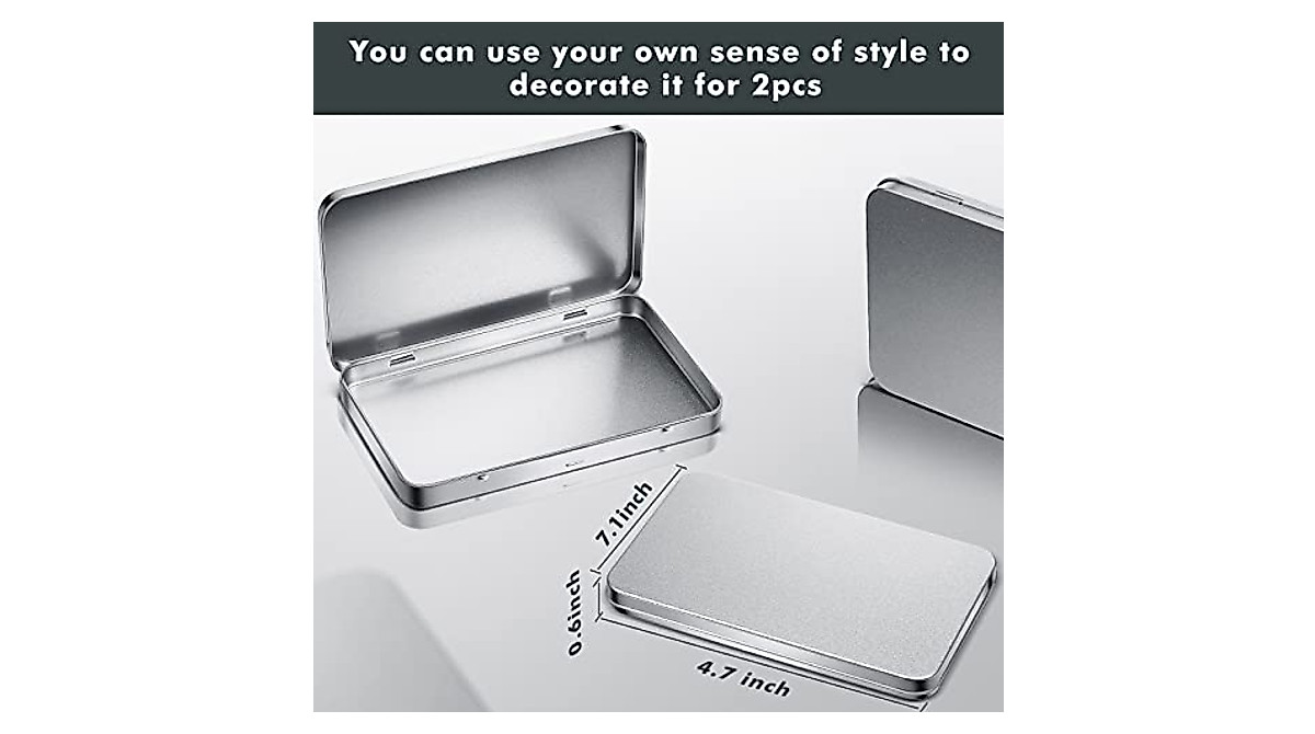 Metal Hinged Lid Tin Box Set for Safe Storage