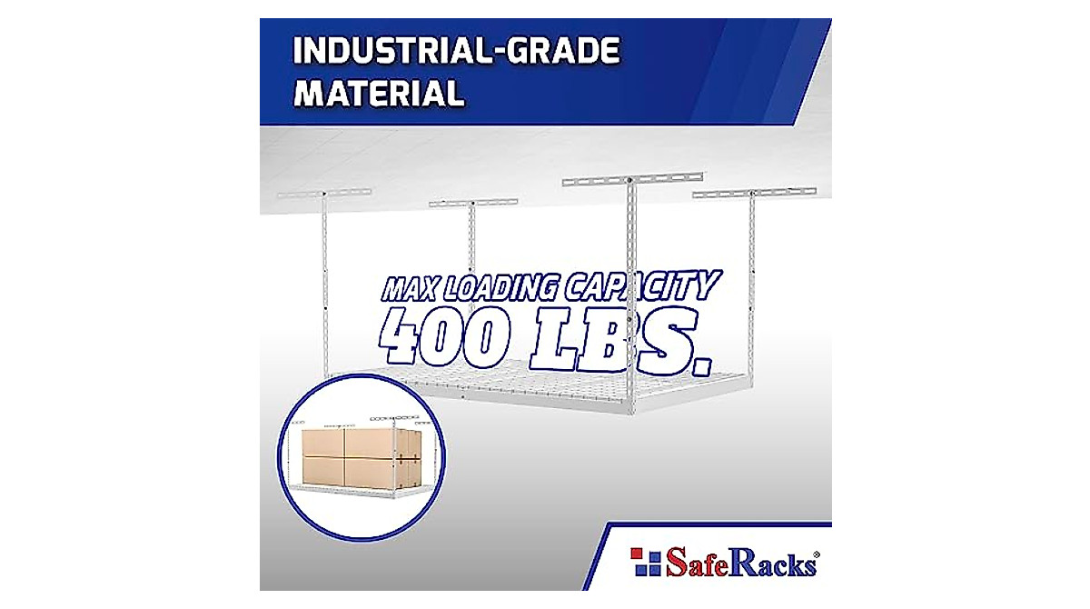 SafeRacks Overhead Garage Storage Rack - Heavy Duty, Adjustable & Space ...