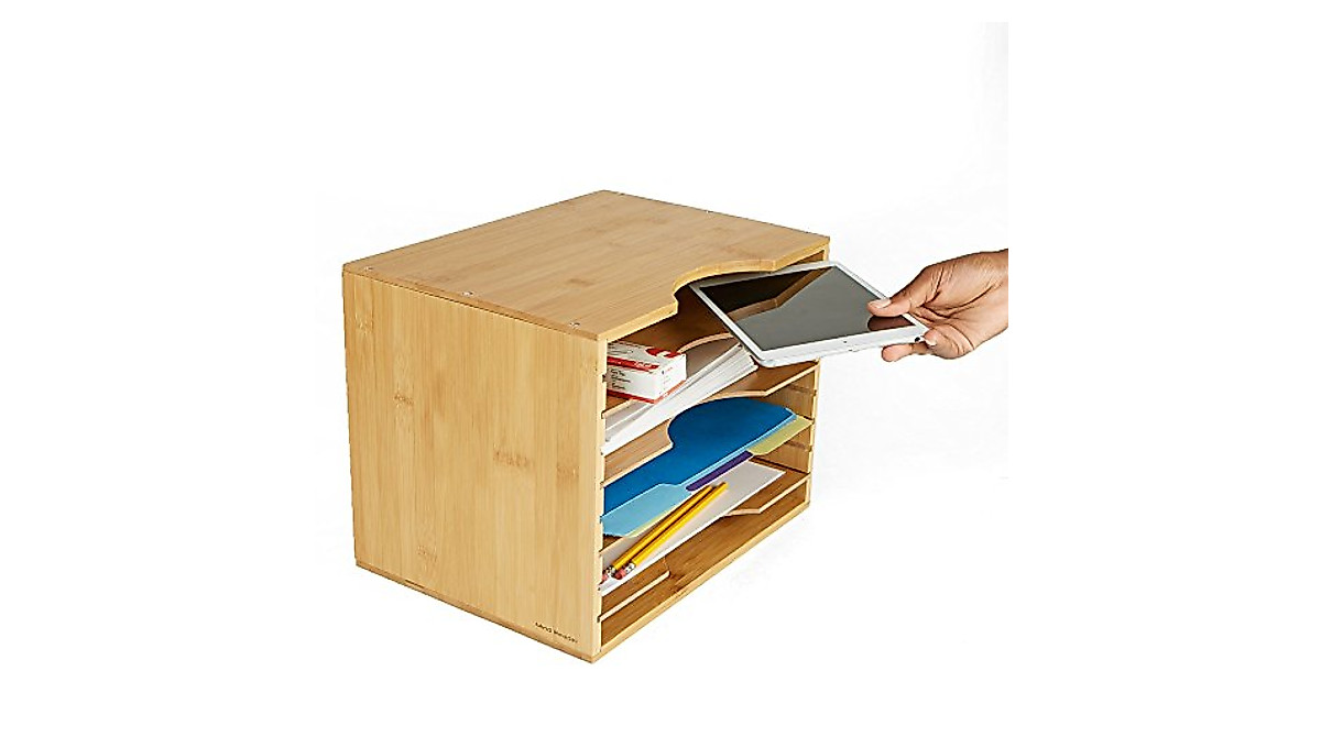 Mind Reader 4 Tier File Organizer Box - Space Saver & Stylish