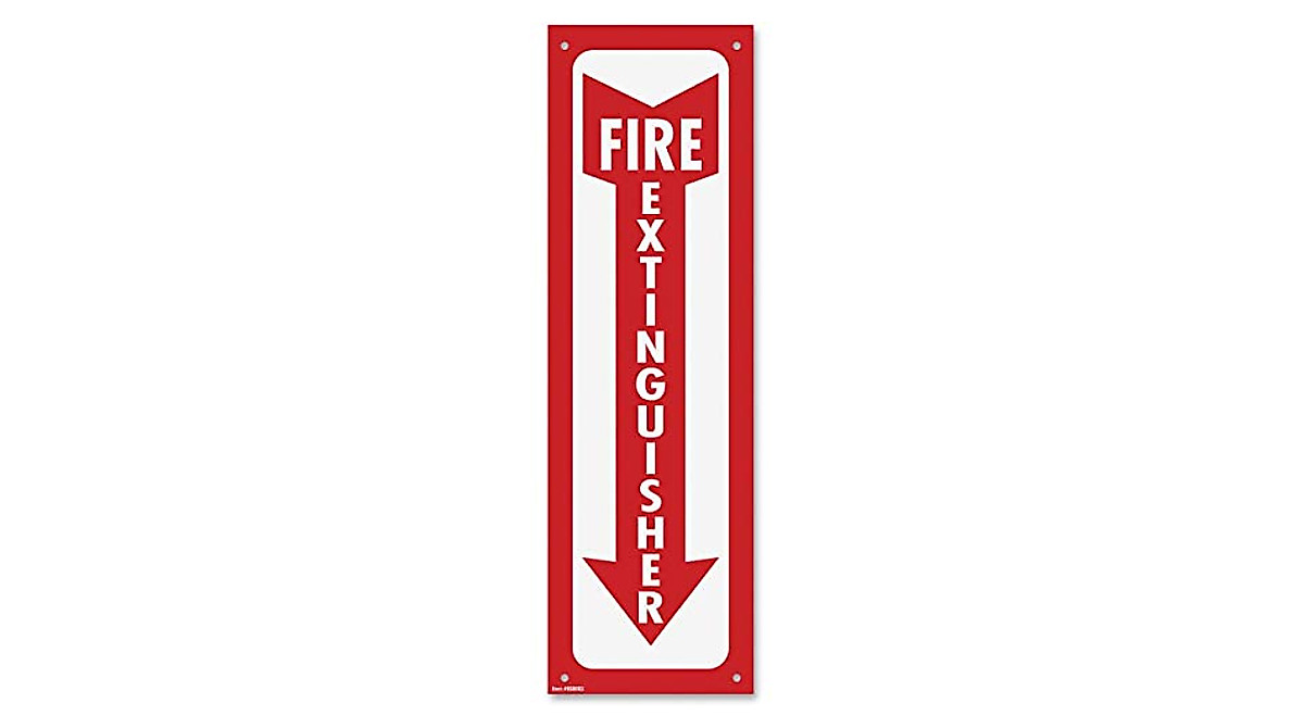 Cosco Glow in Dark Fire Extinguisher Sign - 4x13 Inches Safety Marker