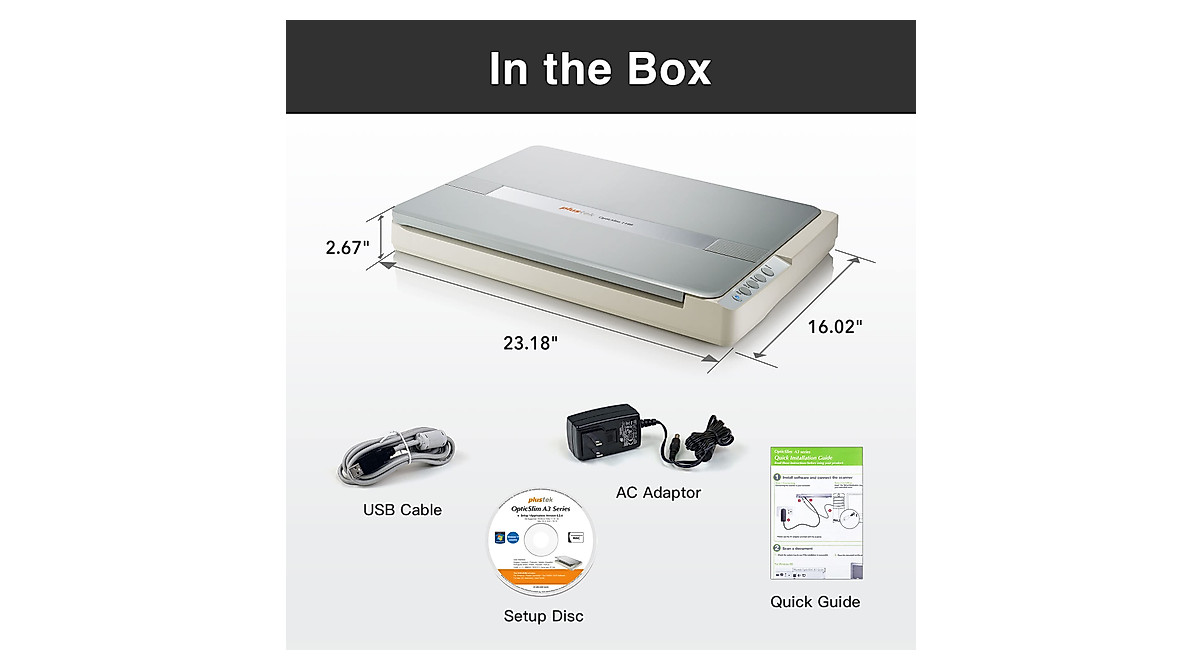 Plustek A3 Large Format Scanner OS 1180 for Blueprints & Documents