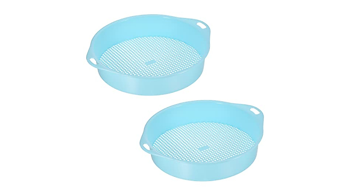 MECCANIXITY Garden Sifting Pan - 2 Pack Blue Sieve