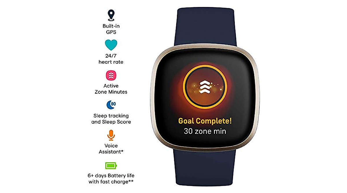Fitbit Versa 3 Black Strap Smart Watch 39mm - Macy's