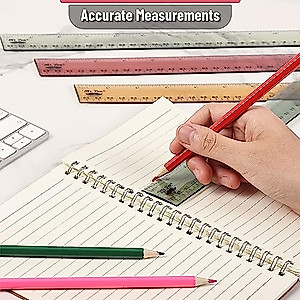 Mr. Pen 6-Pack 12-inch Clear Rulers | Vintage Colors