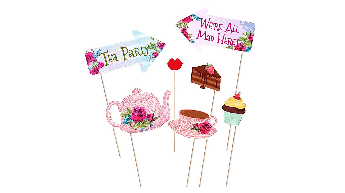 LUOEM Tea Party Photo Booth Props for Weddings & Parties | 30 Pack