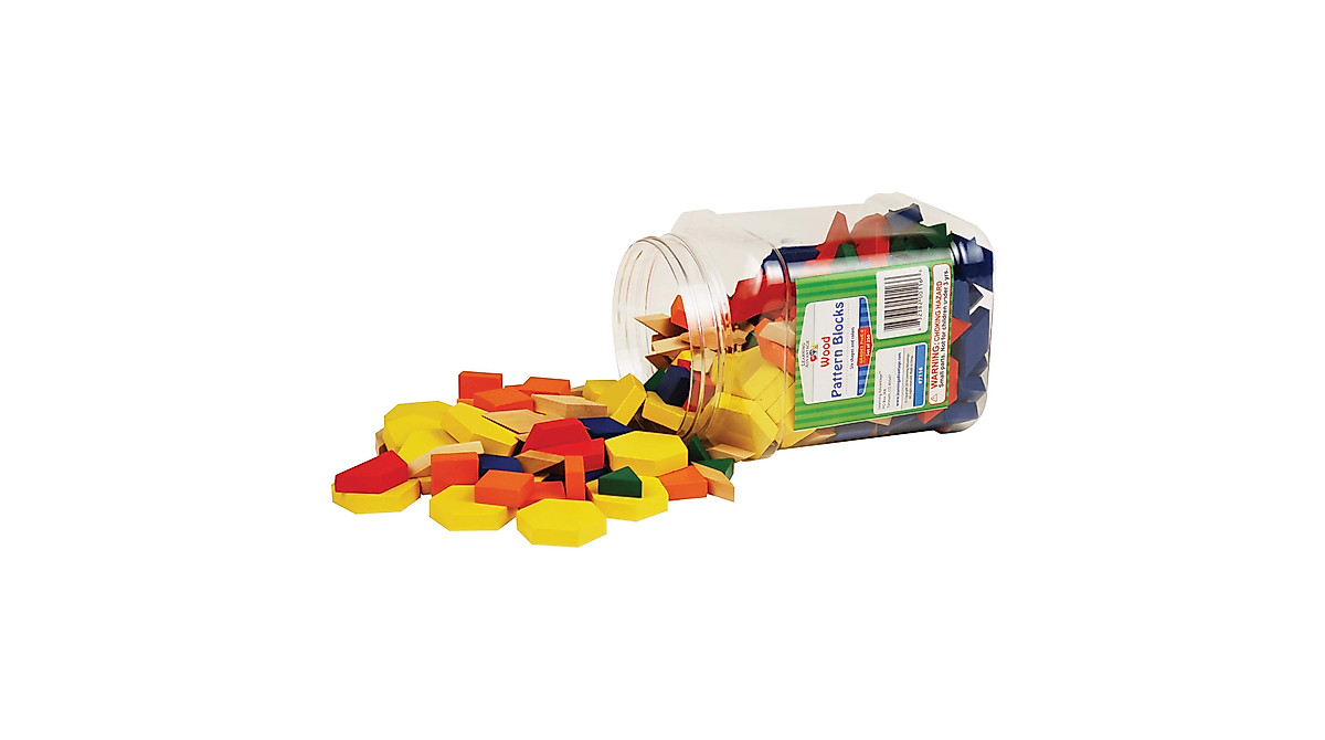 Learning Advantage Wood Pattern Blocks Set of 250 for Early Geometry