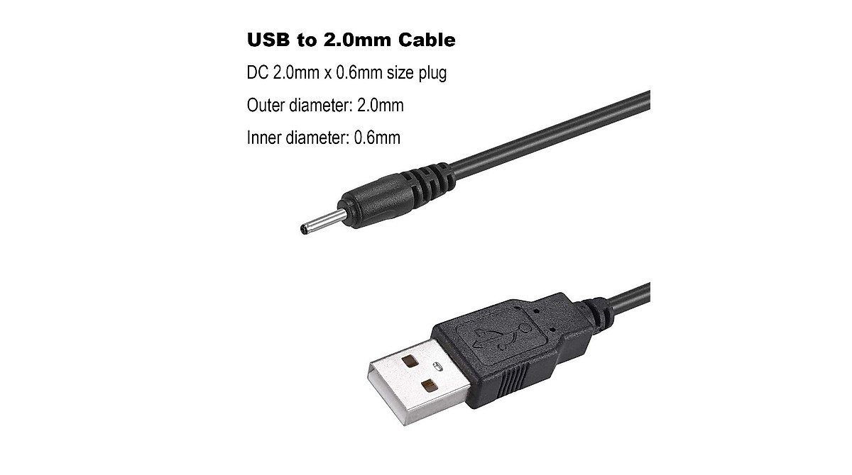 NEORTX USB to DC 2.0mm Cable - Power Devices Easily