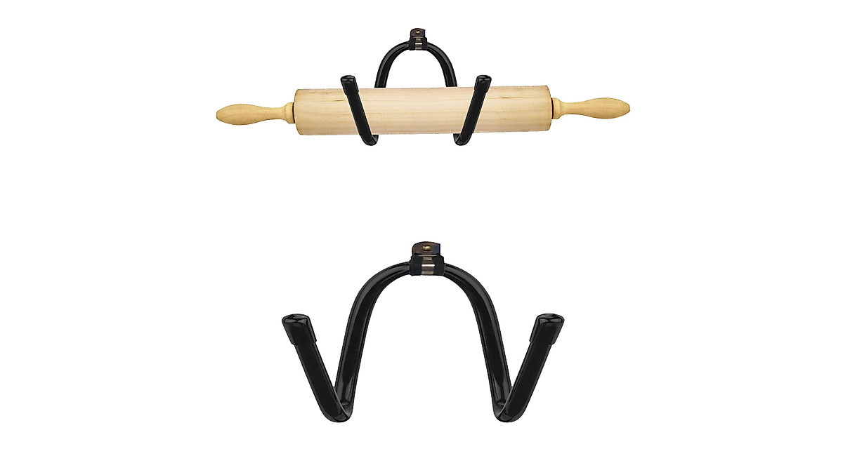 Wall Mount Rustic Rolling Pin Holder - Kitchen Storage Rack
