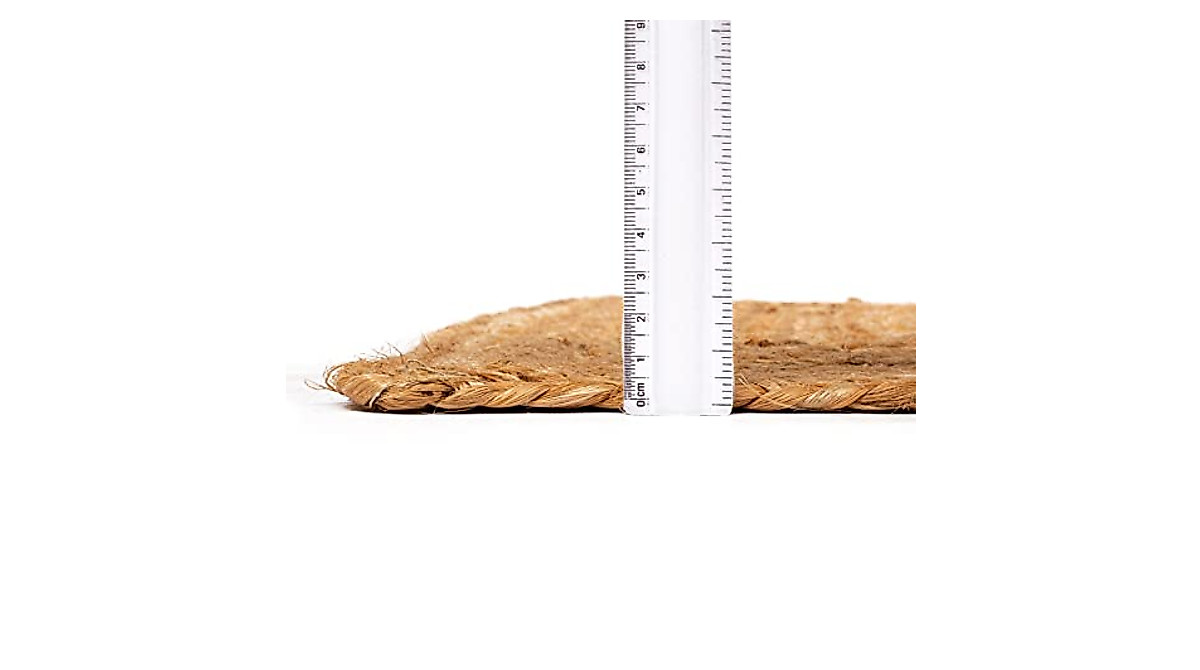 Jute Braid Natural Rug 2x3' Cedar Wood - Reversible & Hand Woven