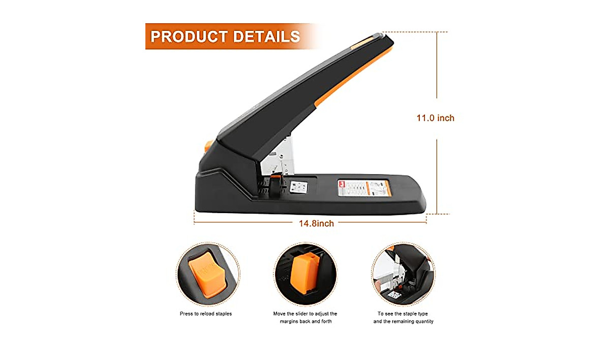 OFFICE1ST Heavy Duty Stapler: 210 Sheets Capacity