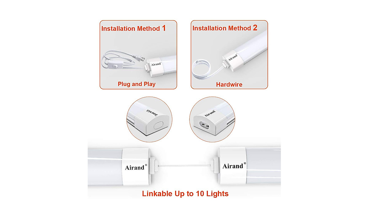 Utility LED Shop Light 4FT - Waterproof & Energy-Saving Garage Light