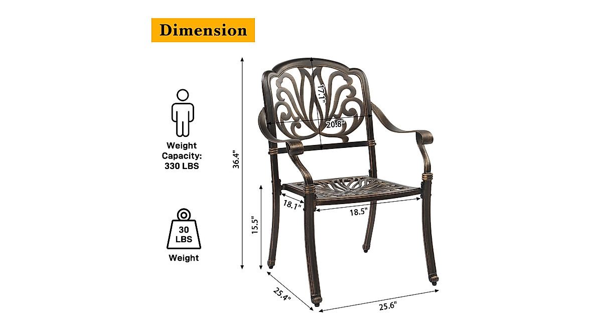 VINGLI Outdoor 5-Piece Patio Dining Set - Stylish & Durable