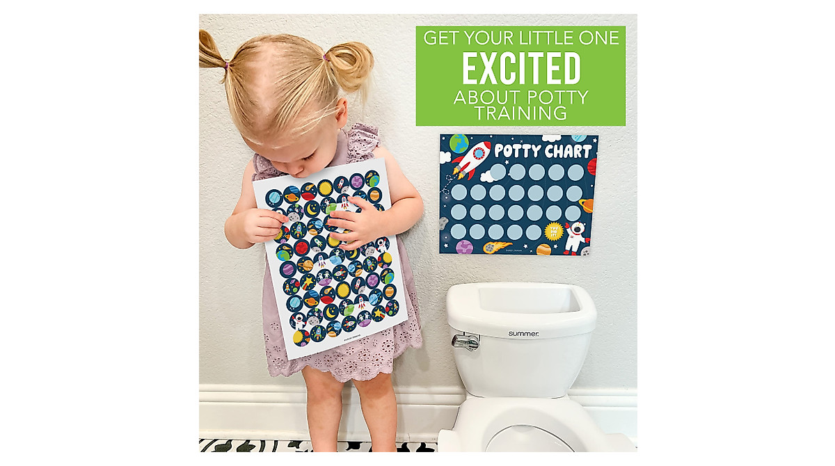 Fun Space Potty Training Chart for Kids with Stickers