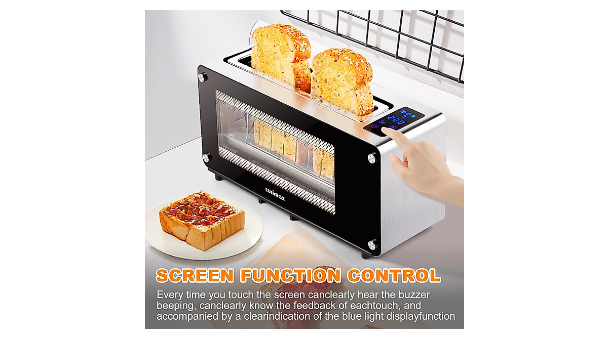 CUSIMAX 2 Slice Toaster with Clear View Window