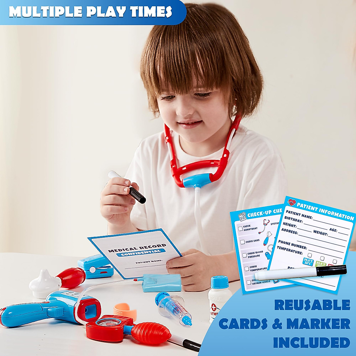 Realistic Kids Doctor Kit | 16-Pc Pretend Play Set Ages 3+