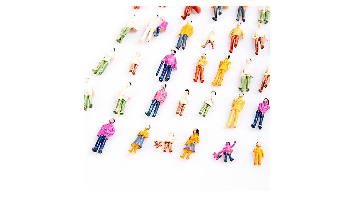 100 Pcs 1:100 HO Scale Model People Set - Colorful Figures