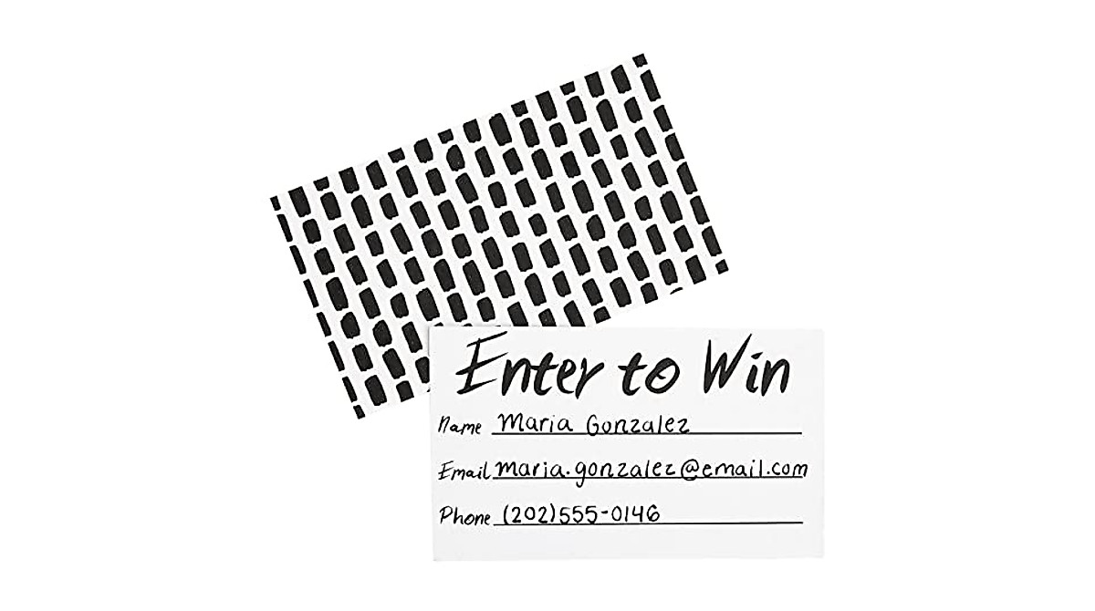 200-Pack Enter to Win Cards for Raffles & Contests