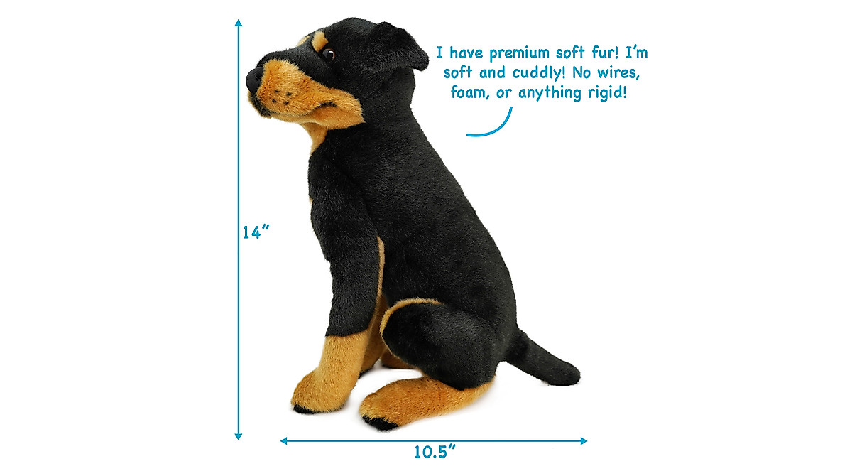 VIAHART Ronin Rottweiler Plush - 14 Inch Cuddly Toy