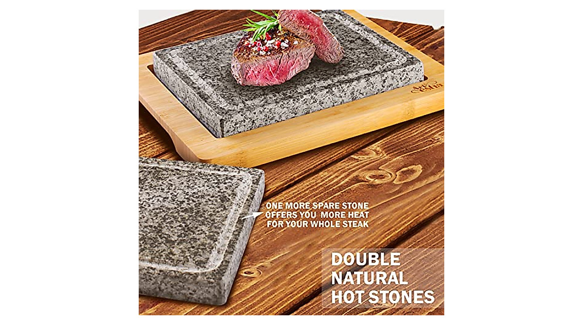 Artestia Double Cooking Stones for Perfect Steak