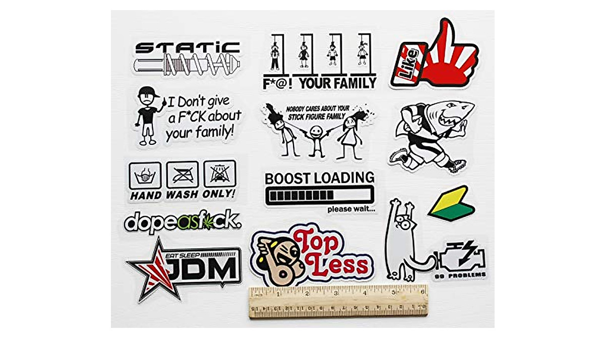 Funny Racing Decals - Reflective Stickers for All Surfaces