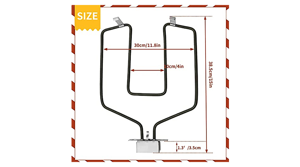 1500W Grill &amp; Electric Smoker Heating Element w/ Thermostat