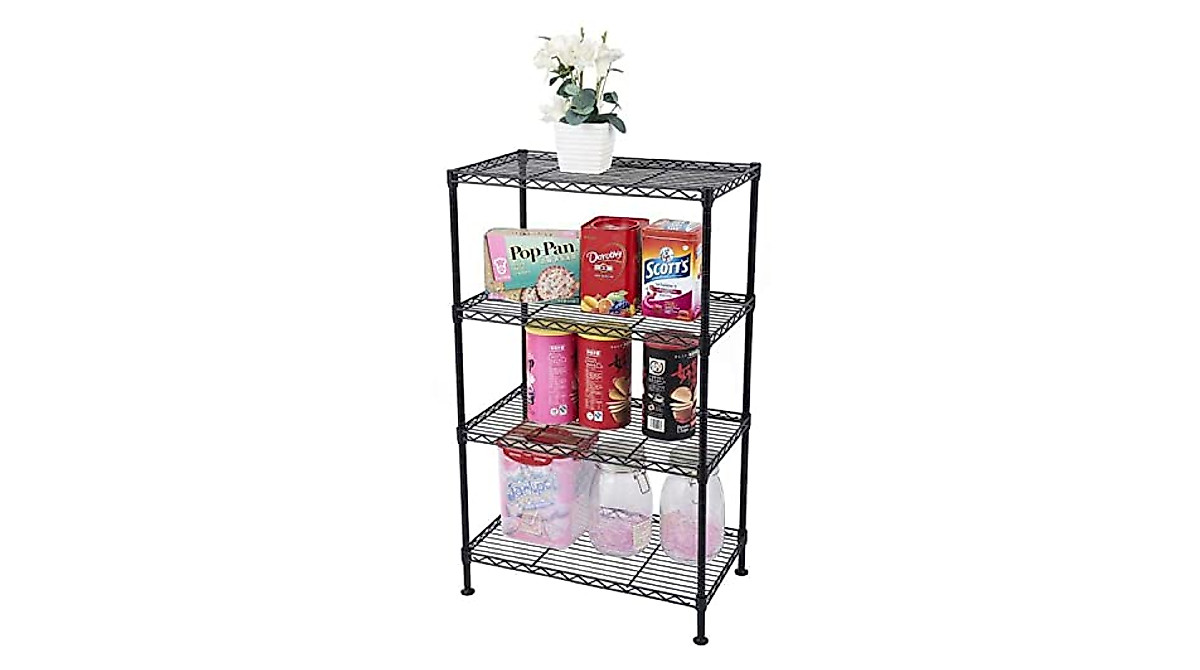 Durable 4-Shelf Adjustable Wire Rack for Kitchen Storage
