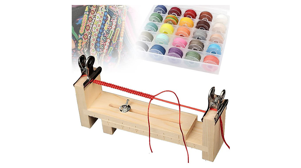 KINTAN DIY Braided Rope Kit - Rope Weaver Tool Kit, Wooden Weaving Jig ...