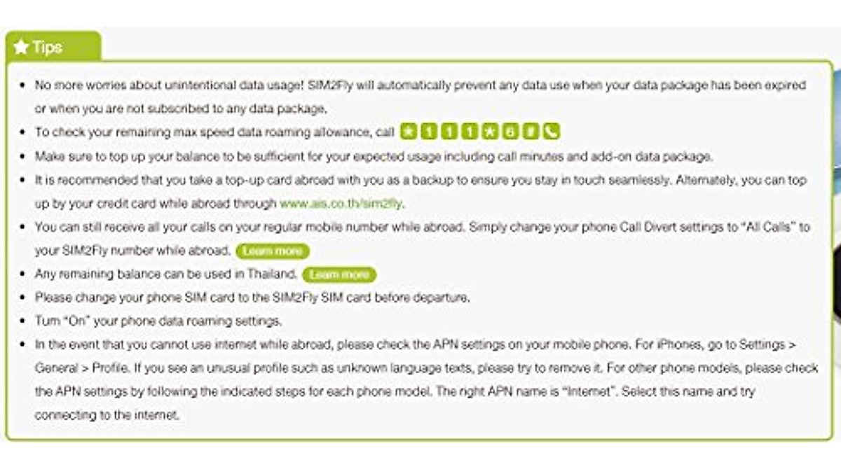 AIS Sim2Fly 6 GB Data SIM for Asia Travel – 10 Days Coverage