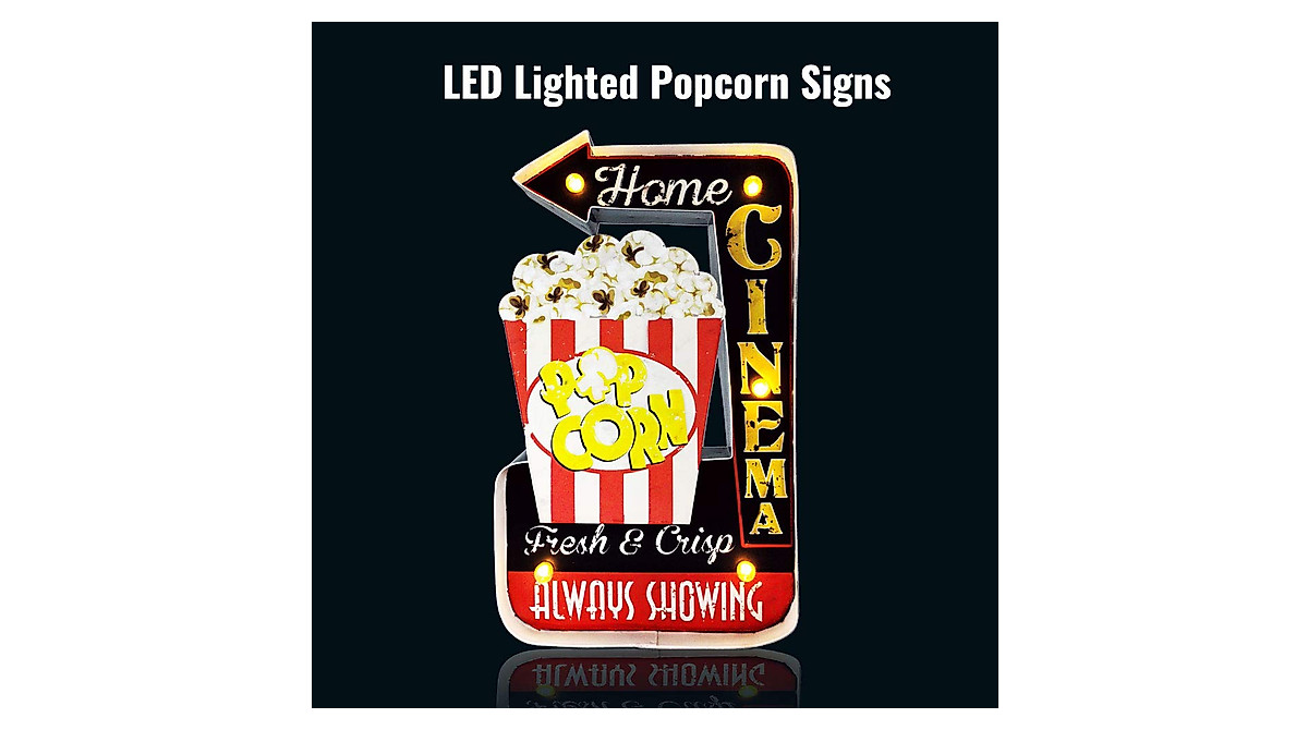 Vintage LED Popcorn Sign for Home Decor - TipTrek