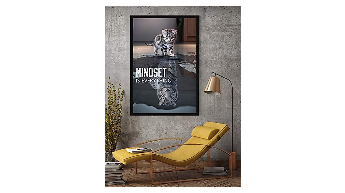 Mindset is Everything Cat Poster – Motivational Wall Art for Inspiration