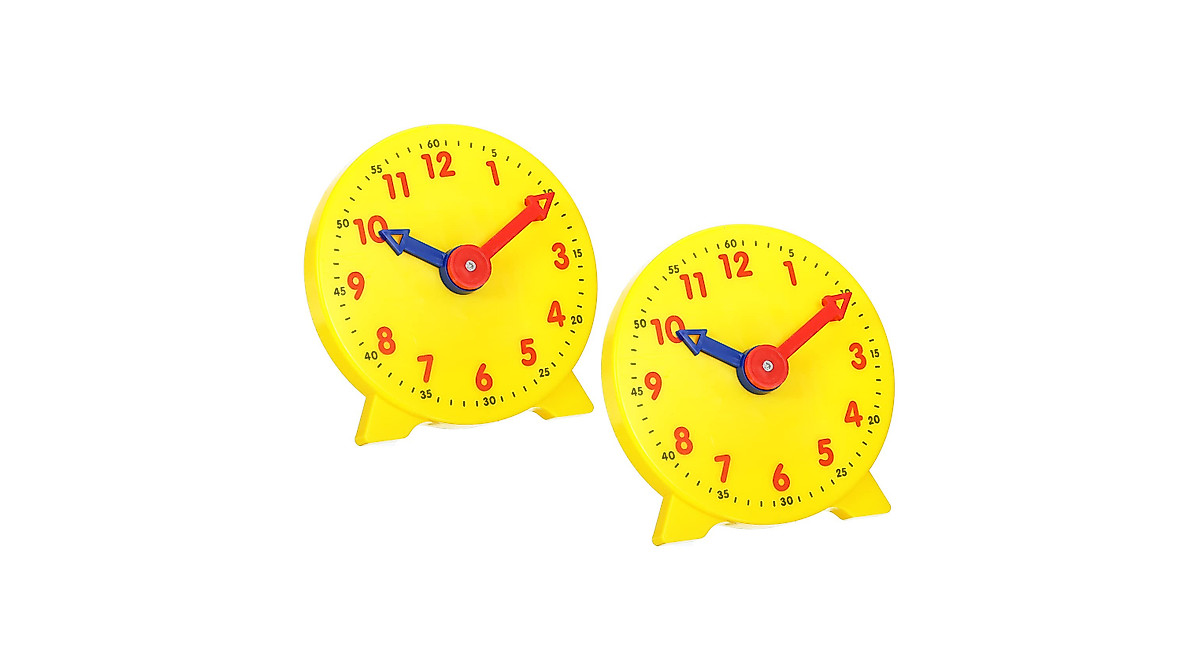 PATIKIL 4 Inch Teaching Clocks 2 Pack for Learning to Tell Time