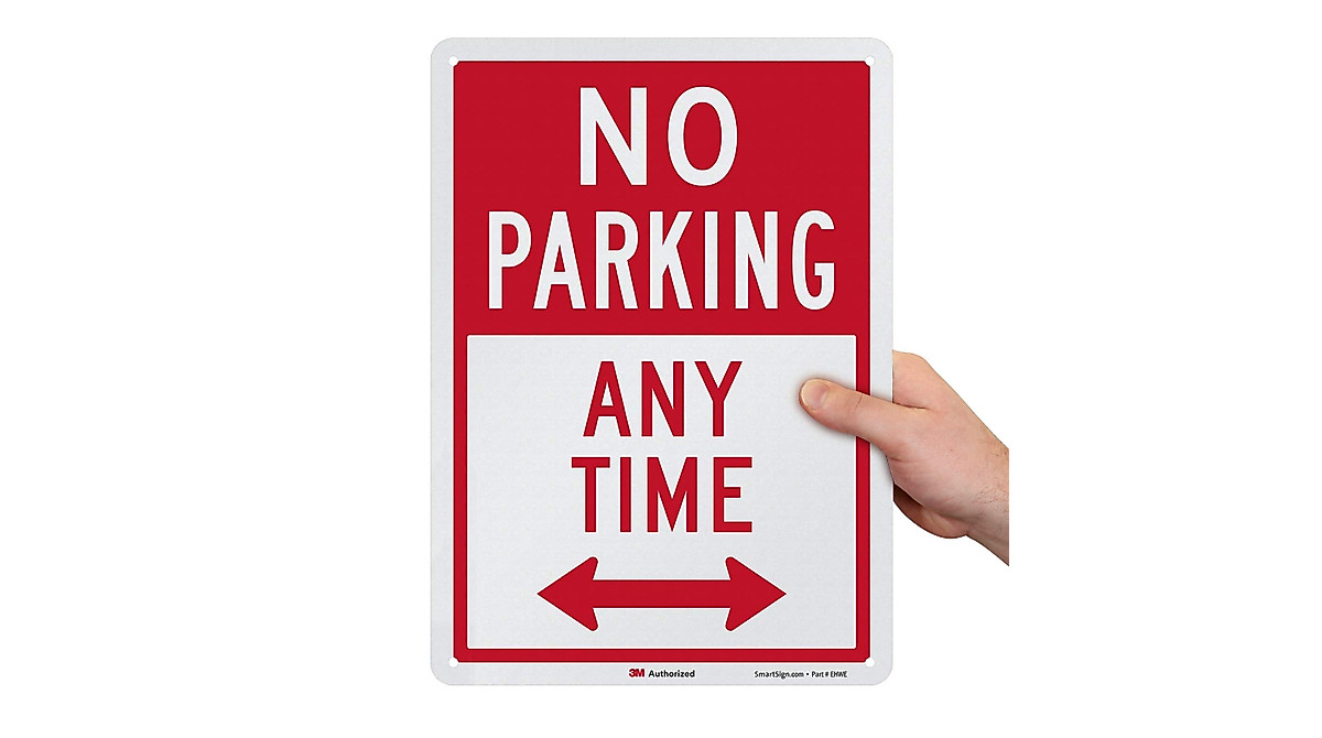 SmartSign No Parking Metal Sign 14x10 Inch Reflective Aluminum