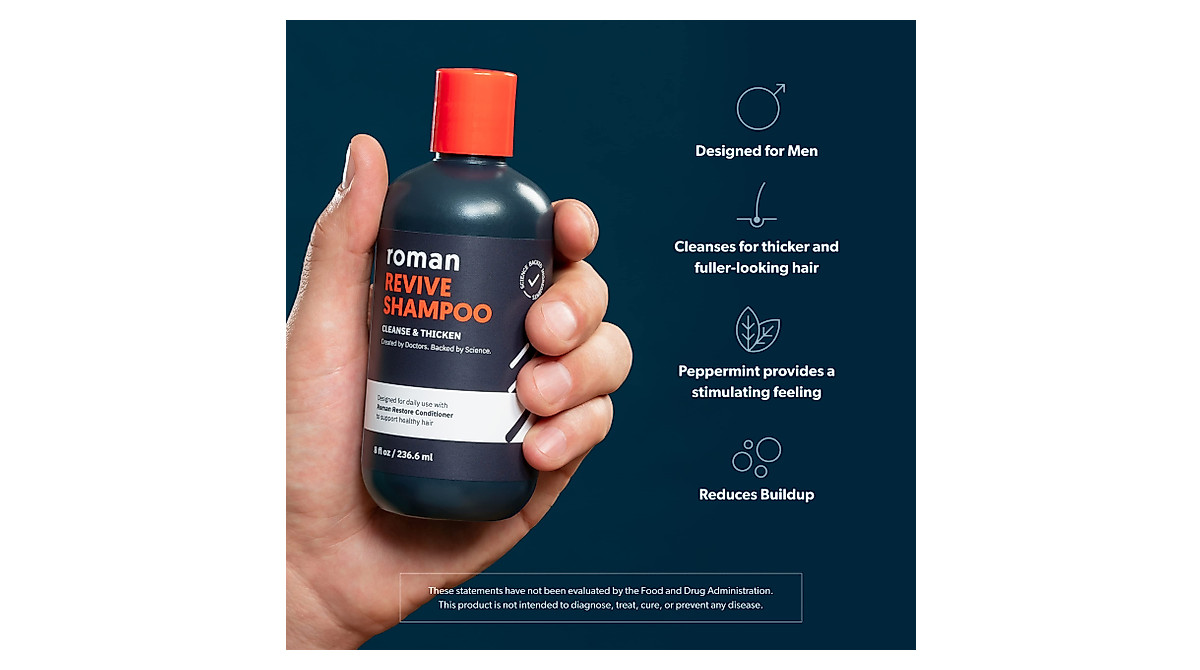 Roman Men's Revive Shampoo: Thicker Hair & Scalp Health
