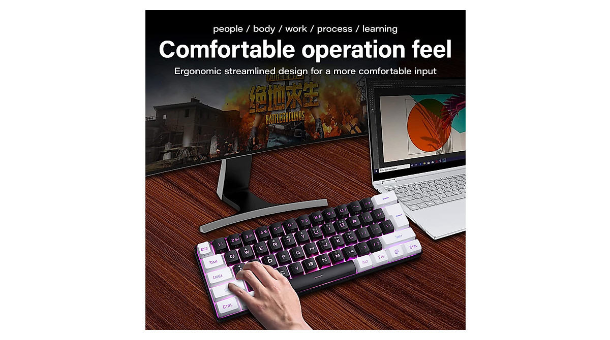 Buy 60% Wired Gaming Keyboard with RGB Backlit Compact Design