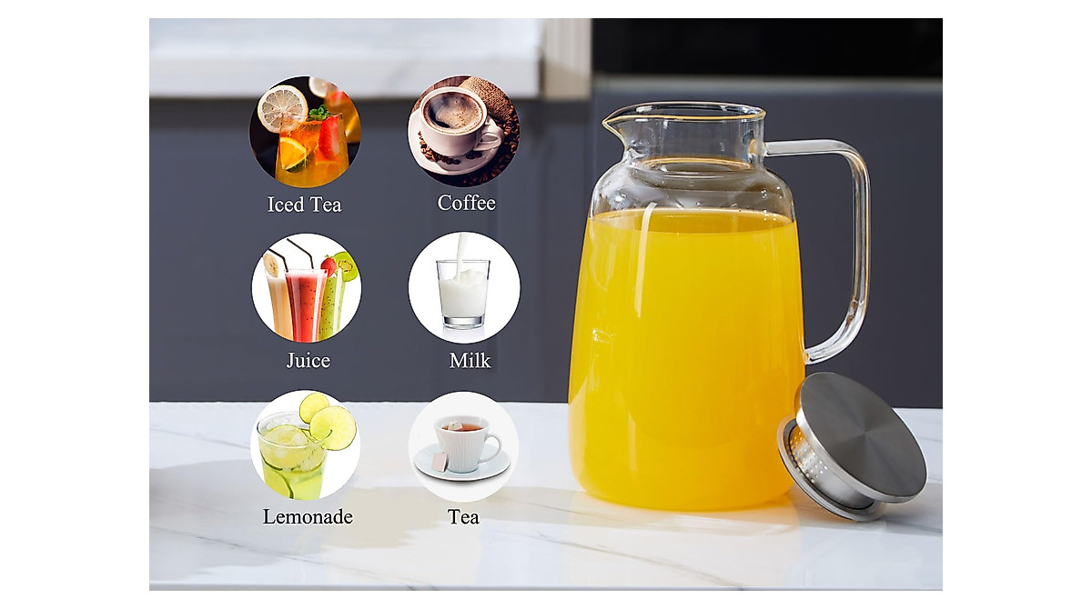 Elegant 80 oz Glass Pitcher for Hot & Cold Beverages