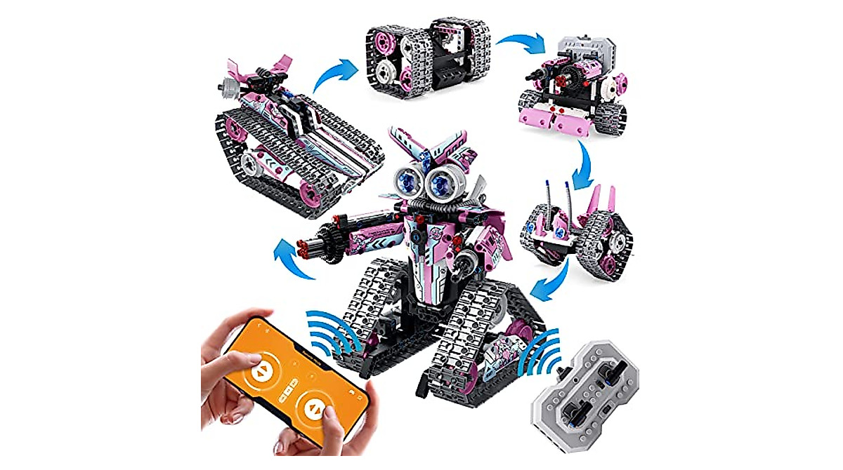 Build & Control Pink Robot Kit for Kids 8-16