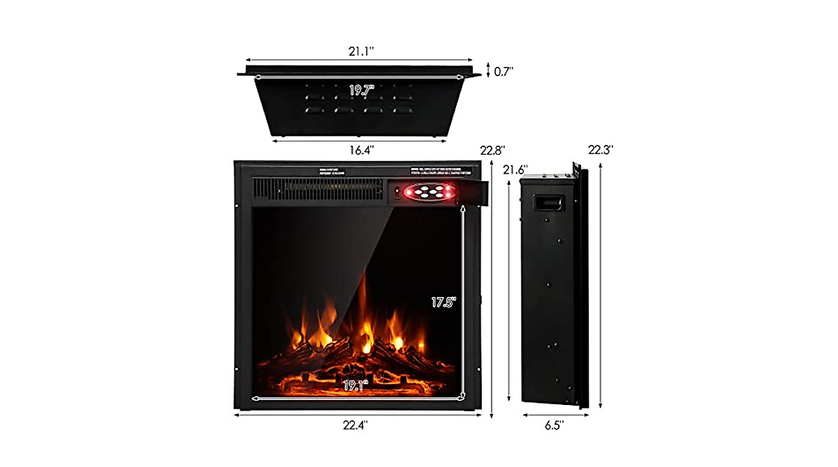 GOFLAME 22-Inch Electric Fireplace Insert with Adjustable Flames