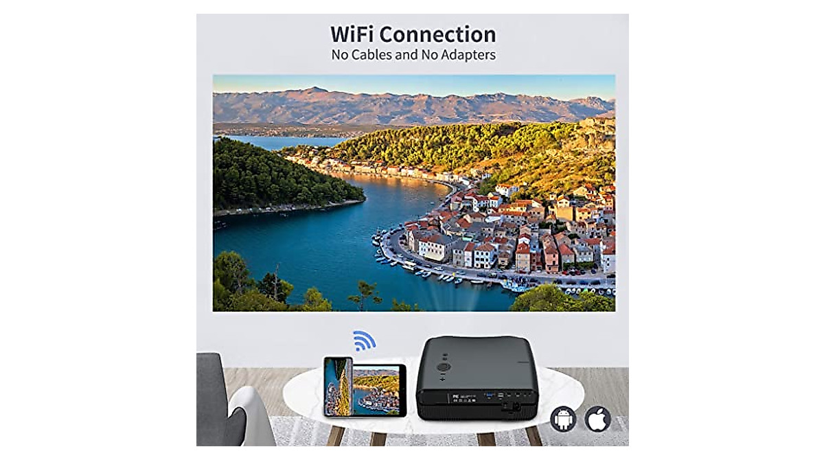 LDCHNH 1080p Home Projector with 4K Support for Cinema & Gaming