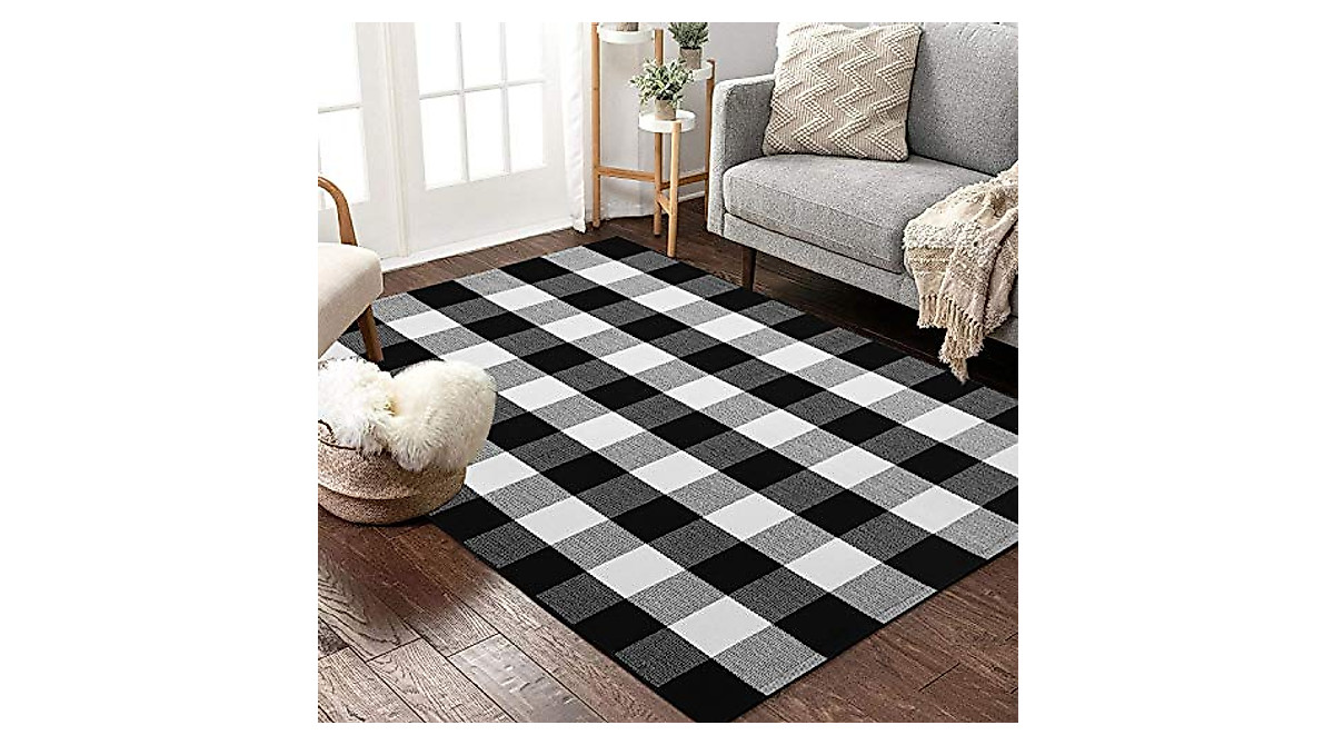Buffalo Plaid Rug 3'x5' - Washable & Durable Farmhouse Style