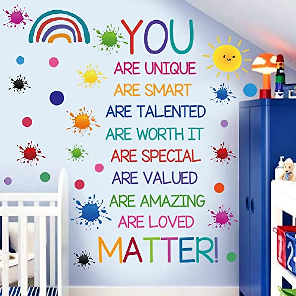 Colorful Inspirational Quote Wall Decals - Easy Kids Room Decor