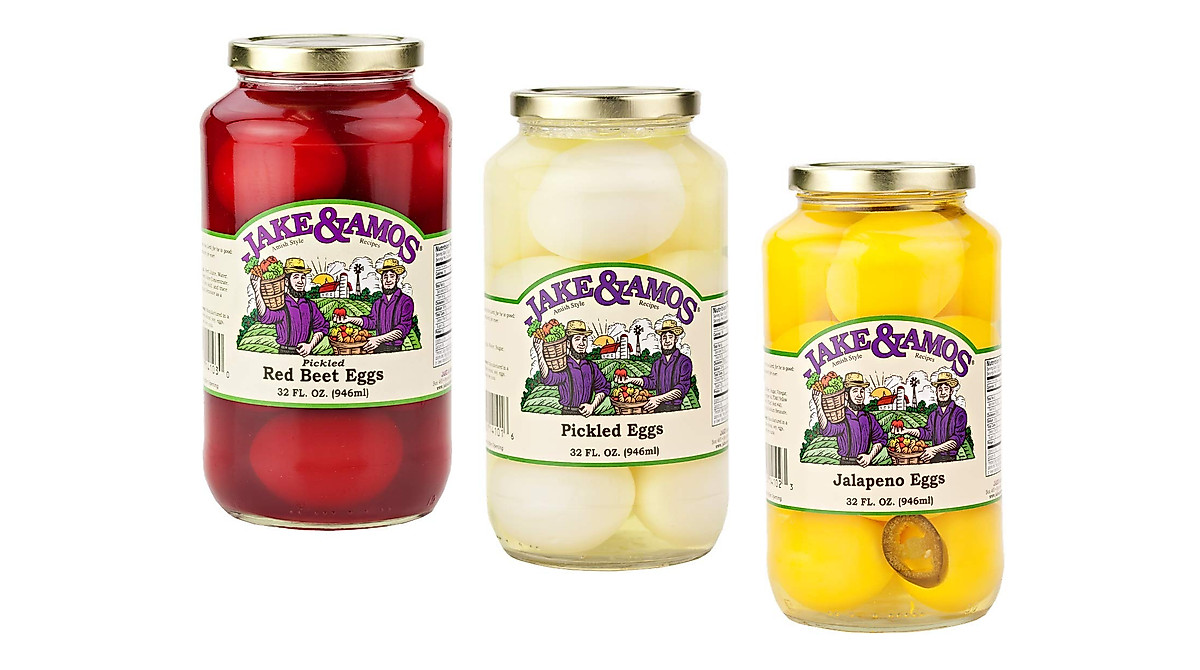 Jake & Amos Pickled Eggs 3-Pack | Tangy & Spicy Snack Pack